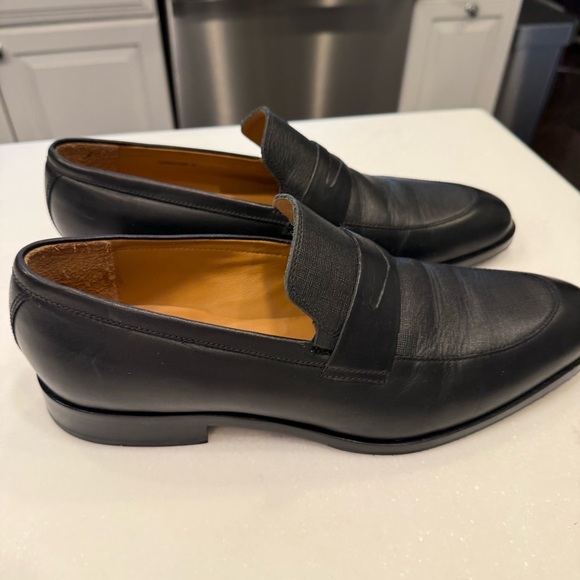 Hugo Boss Men Shoes Mens Slip On Loafer Black Full Grain Leather Sz 9 NEW!